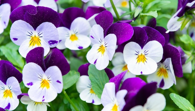 Pansies flower plant as natural background flowering nature