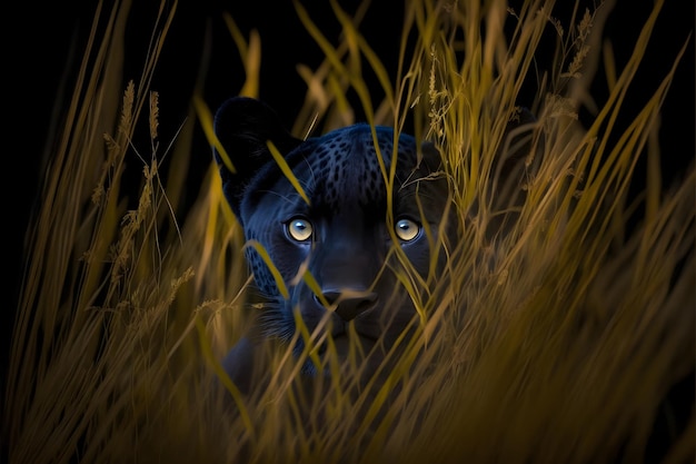 panther cub in the grass