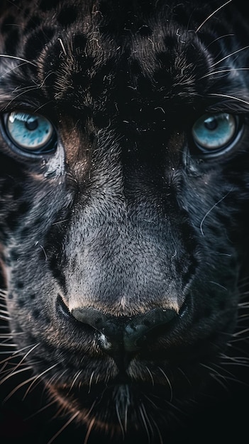 Photo panther eyes close up