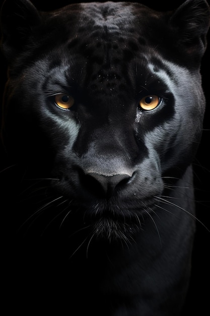 Panther's head on a black background