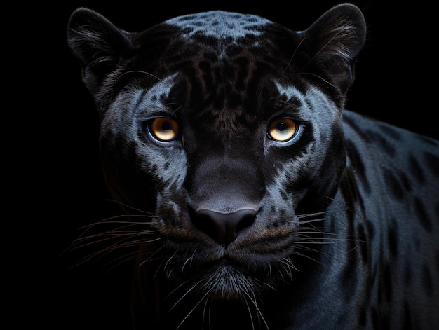 Panther's head on a black background