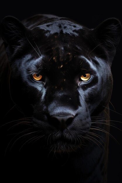 Panther's head on a black background