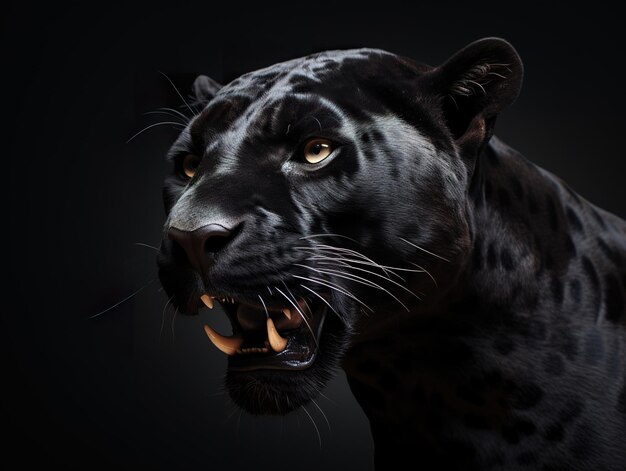 Panther's head on a black background