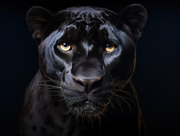 Panther's head on a black background