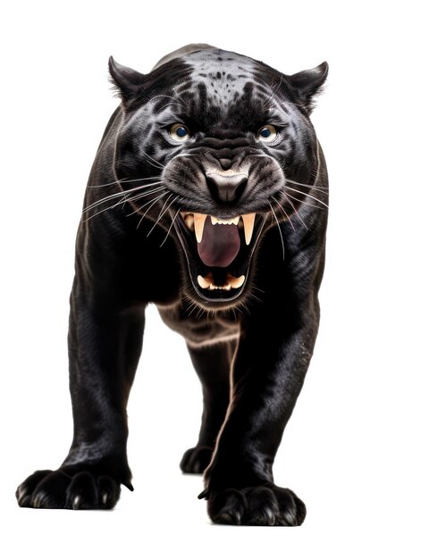 Panther Studio Shot Isolated on Clear White Background Generative AI