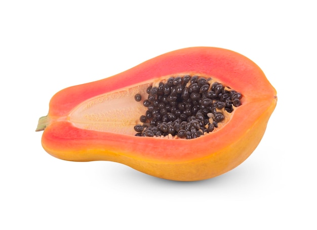 Papaya fruit isolated on white background