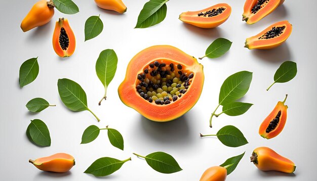 Papaya isolated on white background