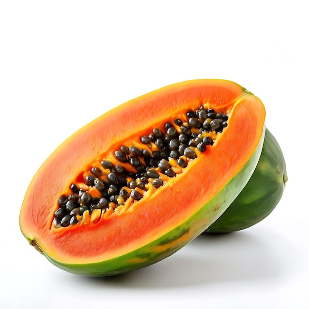 Papaya on a plain white background