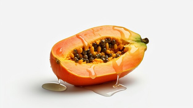 Photo a papaya that has been cut in half