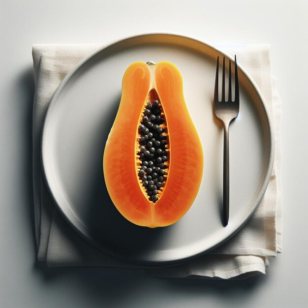 Papaya white background