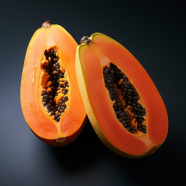 a papaya with seeds