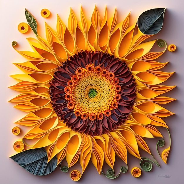 Paper art beautiful wallpapers of colorful paper flowers Generate Ai