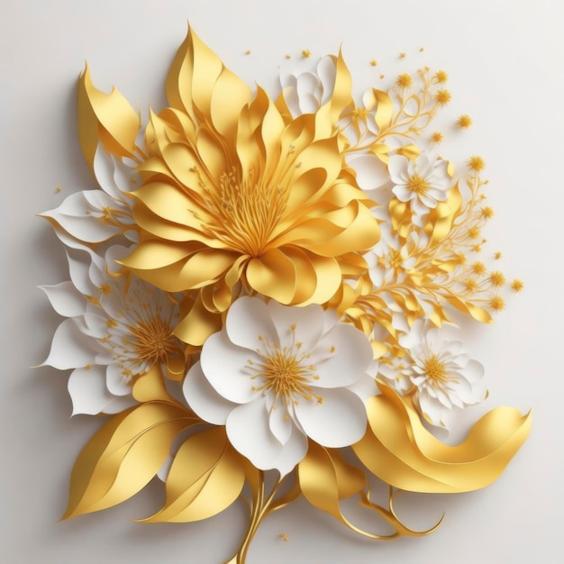 Paper art of a bouquet of flowers.