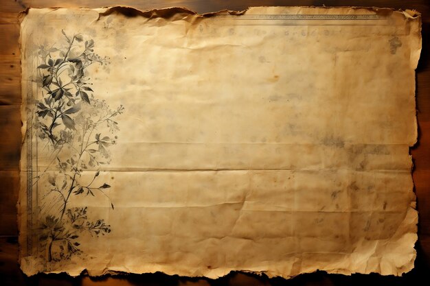 paper background Copper Sheet on Dark Wood Historical Style Misty Atmosphere UHD Handscroll