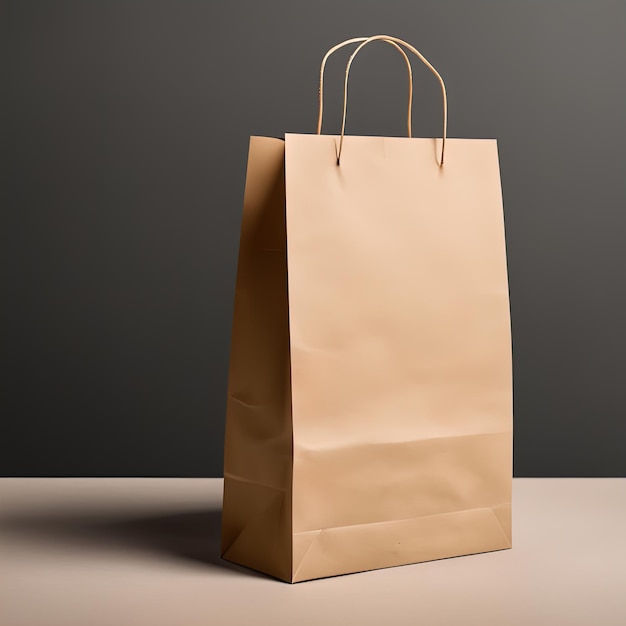 paper bag for sale on brown backgroundpaper bag on color background