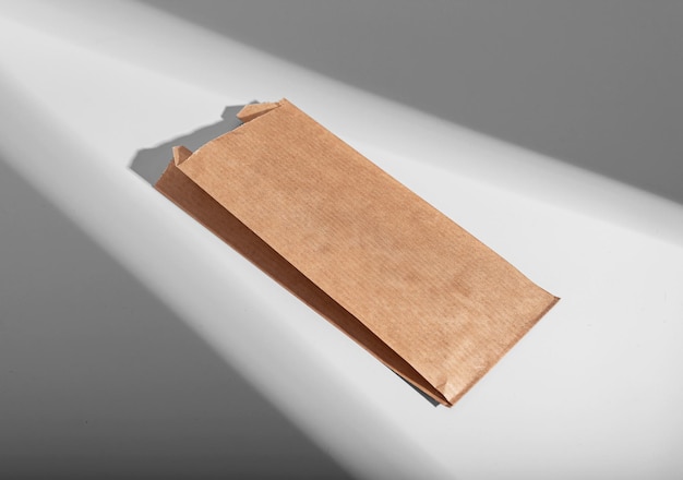 Paper bag small long pack mockup for bakery