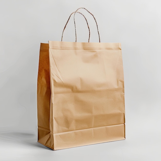 Paper Bag on a White Background Mockup for Design