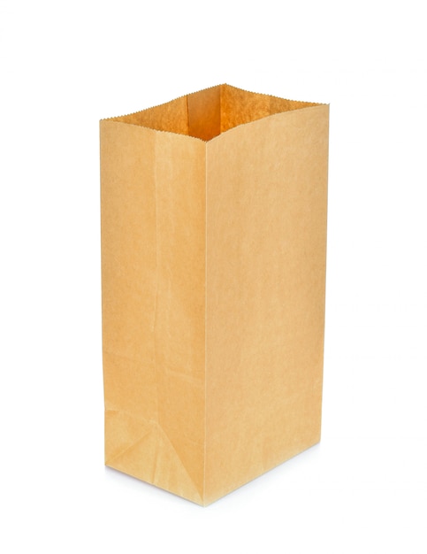 Paper bag on white background