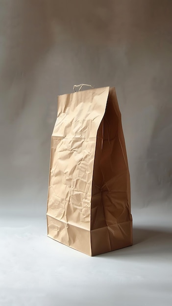 a paper bag with a brown paper bag on it