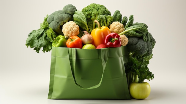 paper bag with food on a white back