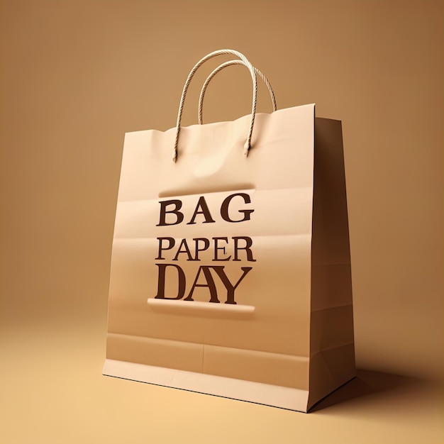 paper bag with text day sale on white background closeup shopping daypaper bag with inscription da