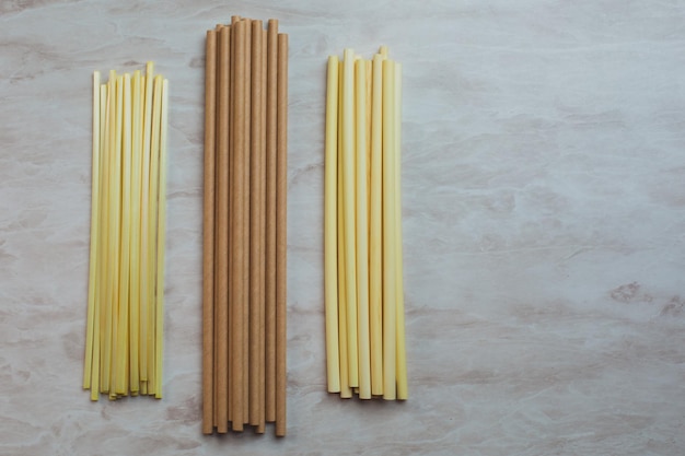 Paper and biodegradable compostable natural straws made from cane and wheat