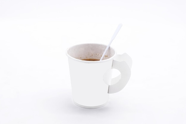 Paper coffee cup on white background