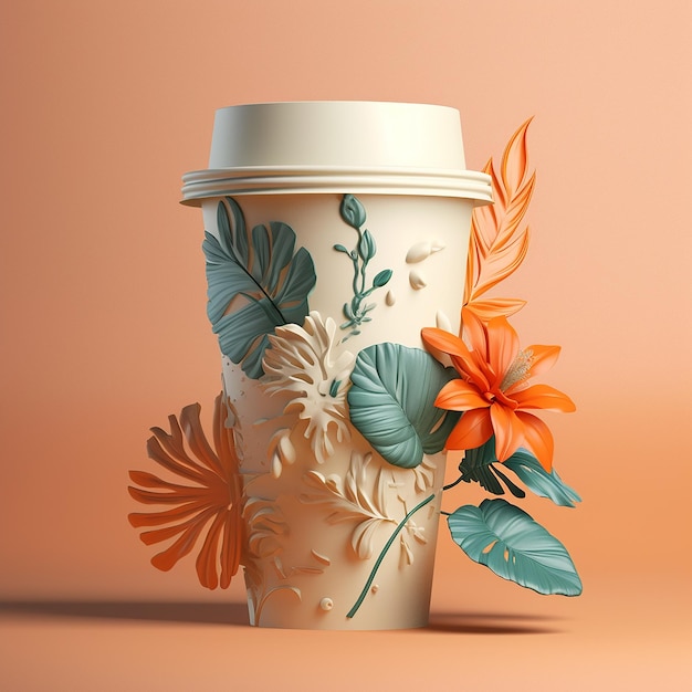 Paper cup 3D illustrator