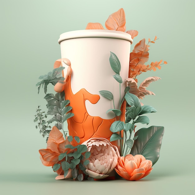 Paper cup 3D illustrator