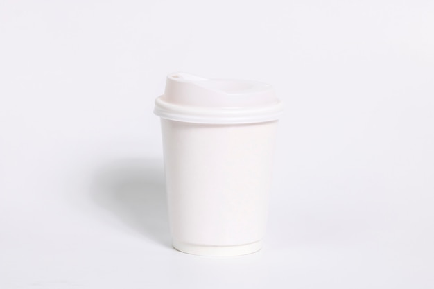 Paper cup of coffee empty copy space advertising packaging