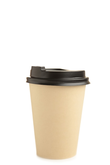 Paper cup of coffee isolated