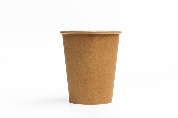 Paper cup on a white background