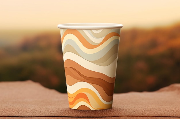 a paper cup with the word