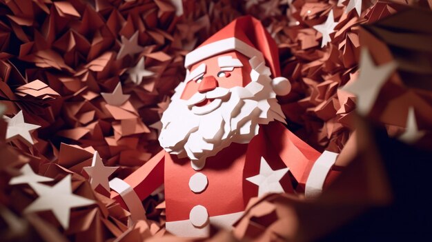 paper cut art santa claus