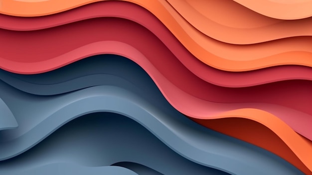 Paper cut background with multi layers 3D effect and waves Generative AI