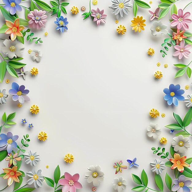 paper cut floral frame background