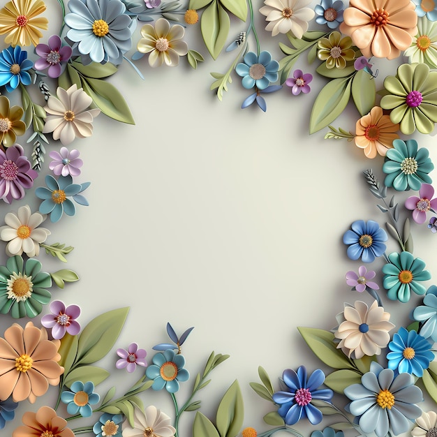 paper cut floral frame background