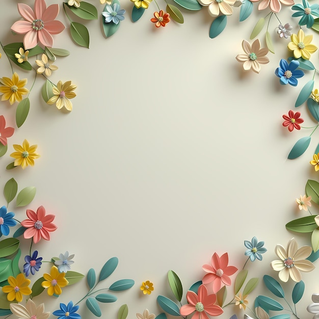 paper cut floral frame background