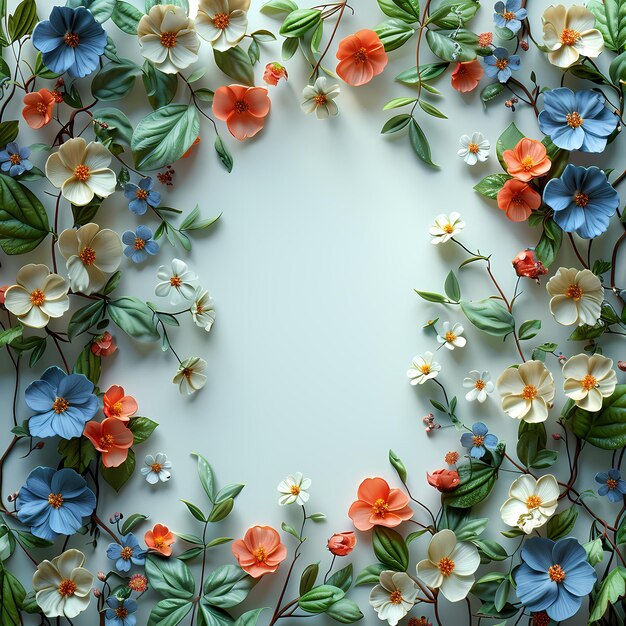 paper cut floral frame background