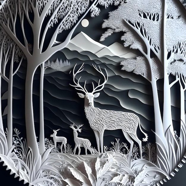 A paper cut out of a deer