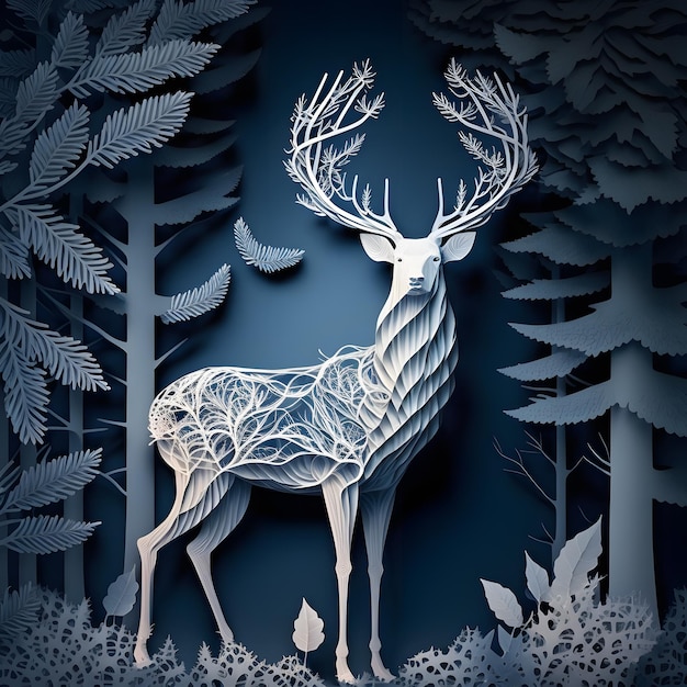 A paper cut out of a deer