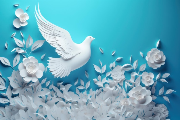 Paper cut pigeon peace Generate Ai