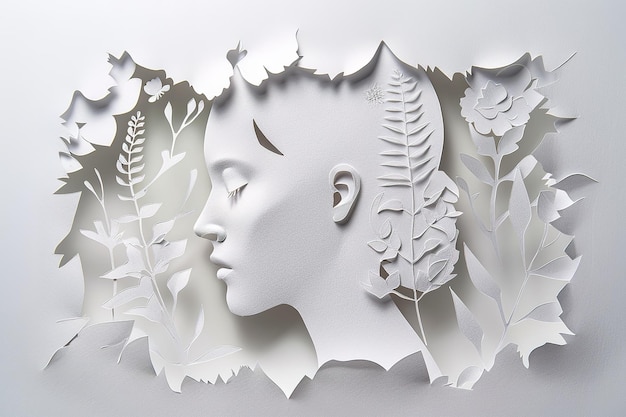 Photo paper cut silhouettes isolated in transparent background