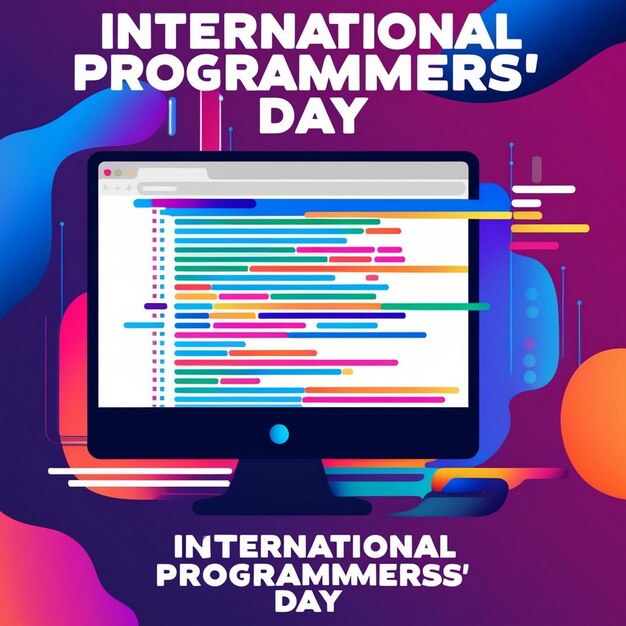 Photo paper cut style vector illustration for international programmers day