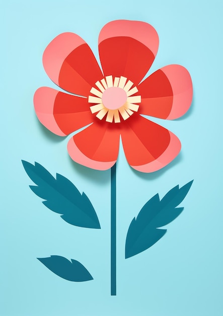 Photo paper cutout illustration of a flower art petal plant