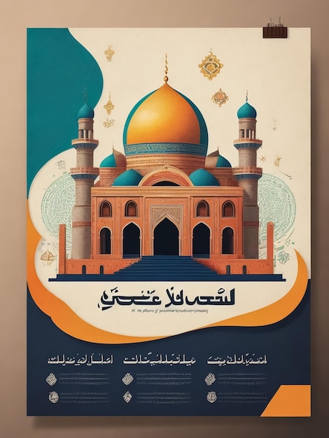 paper cutting illustration art on eid al adha celebration flyer or brochure