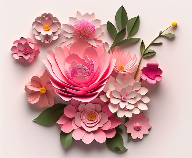 Paper flowers are in a variety of colors.