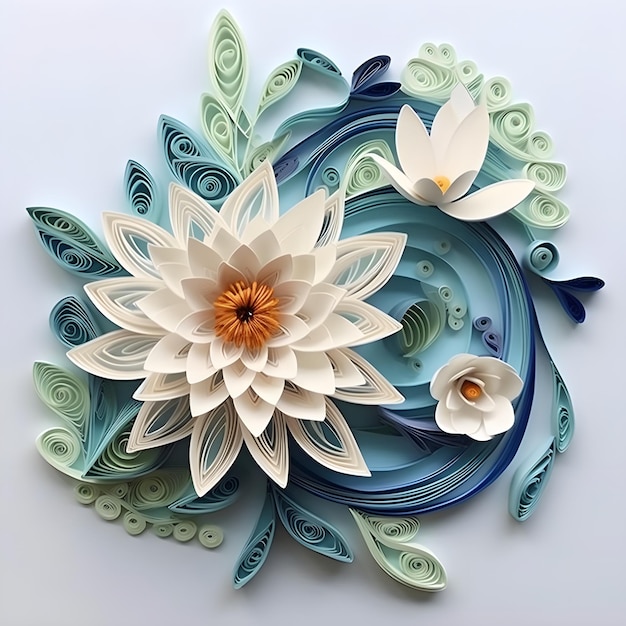 A paper flowers and leaves made out of paper