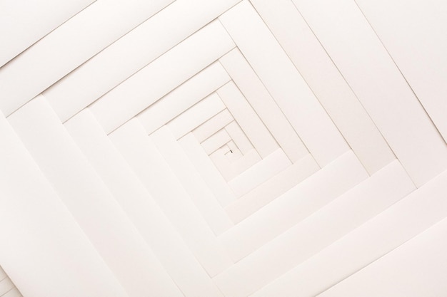 Paper geometric composition, abstract background. Creative composition of white sheets, labyrinth pattern, copy space