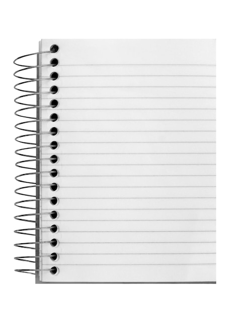 Paper page notebook isolated on the cut background